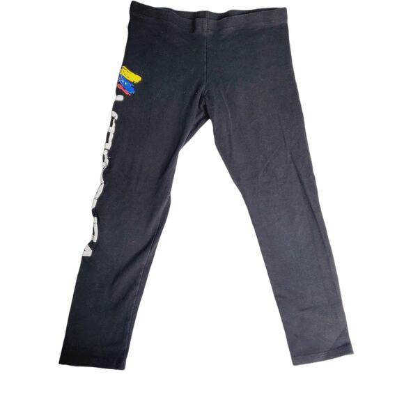 Venezuela Flag Girls Leggings Size S 6-6X Black Ankle Length 1445 - Picture 3 of 5